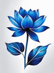 Blue lotus tattoos, Tattoos featuring the striking and exotic blue lotus flower.  vivid colors, white background, tattoo design