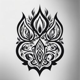 paw print tattoo black and white design 