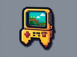 Retro game character sticker- Pixelated and charming, , sticker vector art, minimalist design