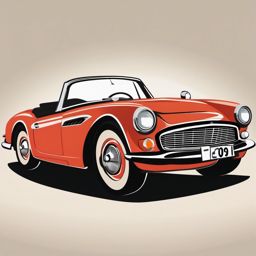 Convertible Car Clipart - A convertible car with the top down.  color vector clipart, minimal style