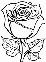 Rose Coloring Pages - Rose with a worm  simple coloring pages