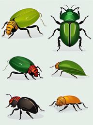 Leaf Beetle Larva Clip Art - A young leaf beetle larva,  color vector clipart, minimal style