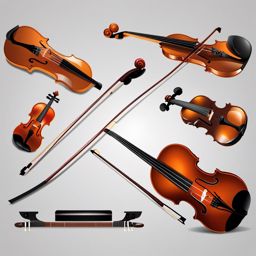 Violin and Bow Clipart - Violin and bow creating harmonious music.  color clipart, minimalist, vector art, 