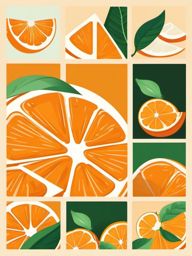 Orange Wedge Clipart - Wedge of fresh and juicy orange.  color vector clipart, minimal style