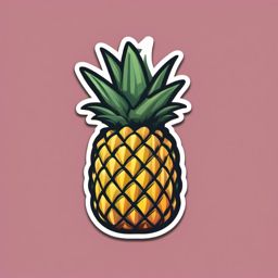 Pineapple Emoji Sticker - Tropical sweetness, , sticker vector art, minimalist design