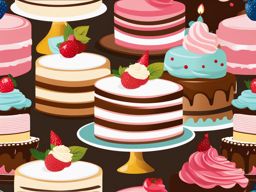 cake clipart - tempting cake design with delicious frosting. 