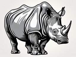 Rhinoceros clipart - Massive herbivore with a horned snout, ,color clipart vector style