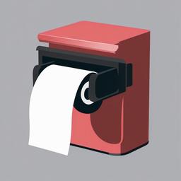 Toilet clipart - toilet paper roll on a dispenser  color,minimalist,vector clipart