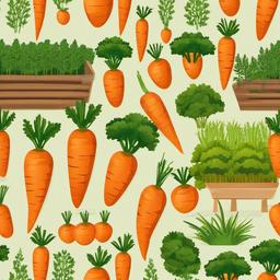 Carrot clipart - carrot farm scene  vector clipart