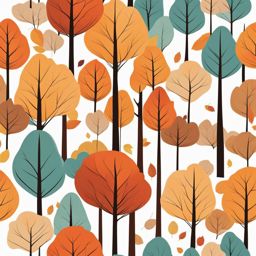 fall clipart: drifting gently from trees in an autumn forest. 