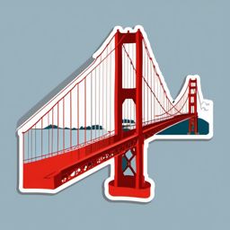 Golden Gate Bridge sticker- Iconic suspension bridge in San Francisco, , sticker vector art, minimalist design