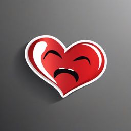 Broken Heart Emoji Sticker - Heartfelt emotion, , sticker vector art, minimalist design