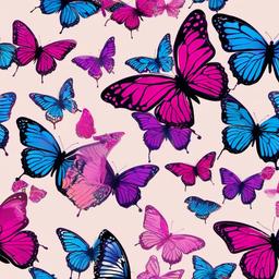 Butterfly Background Wallpaper - pink and blue butterfly wallpaper  
