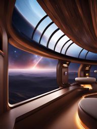 stay at the galactic resort, a space station with windows overlooking distant galaxies. 