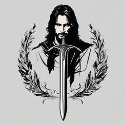 aragorn sword tattoo  simple vector color tattoo