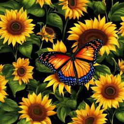 Butterfly Background Wallpaper - butterfly sunflower wallpaper  