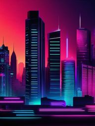 Neon Cityscape Cool Backgrounds for Phone intricate details, patterns, wallpaper photo