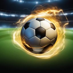 soccer ball clipart: scoring a goal in an electrifying stadium. 