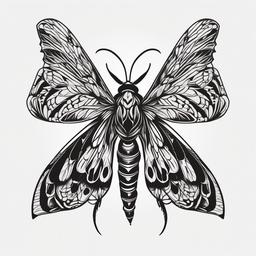 Death Head Hawk Moth Tattoo - Tattoo featuring a death head hawk moth.  simple vector tattoo,minimalist,white background