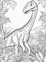 Dinosaur Coloring Pages - Brachiosaurus Eating Leaves  simple coloring pages