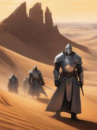 alphonse elric guards his allies with alchemy in a hazardous desert terrain. 