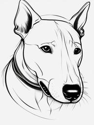 drawing of a Bull Terrier dog  minimal rough sketch scribbles,doodles,black and white