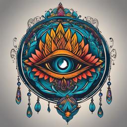 small third eye tattoo  simple vector color tattoo