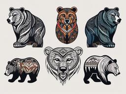 nordic bear tattoo  simple vector color tattoo