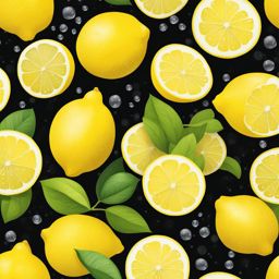 lemon clipart: tangy lemon with droplets of citrus. 