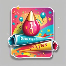 Party Popper Sticker - Celebration vibes, ,vector color sticker art,minimal
