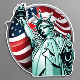 Statue of Liberty Emoji Sticker - Patriotic symbol, , sticker vector art, minimalist design