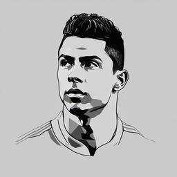 sketch of cristiano ronaldo  minimal rough sketch scribbles,doodles,black and white