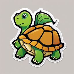 Turtle Sticker - Slow and steady, ,vector color sticker art,minimal