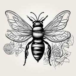 basic bee tattoo  vector tattoo design