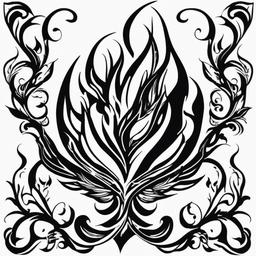 flame tattoo black  simple color tattoo,transparant background