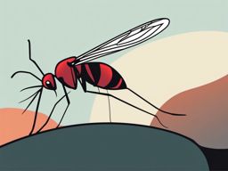 Mosquito Seeking its Next Victim Clip Art - Mosquito actively seeking its next victim,  color vector clipart, minimal style