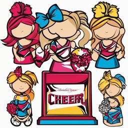 Cheer clipart - cheerleading trophy for a competition  