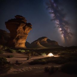 socotra, yemen - capture the mystical beauty of socotra's unique landscapes under a starry night sky. 