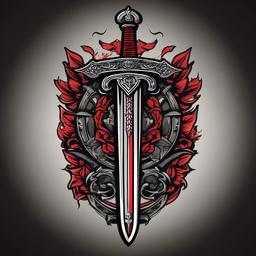 live by sword tattoo  simple vector color tattoo