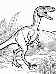 Compsognathus Coloring Pages - Small Quick Dinosaur  black outline printable coloring page