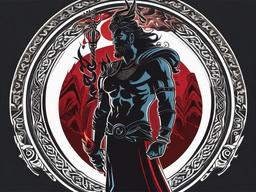 Hades Tattoo-Bold and dynamic tattoo featuring Hades, the god of the underworld in Greek mythology.  simple color vector tattoo