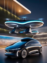 self-driving flying taxis, providing efficient and traffic-free urban transportation. 