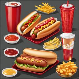 Hot Dog clipart - hot dog and fries combo  clipart