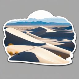 White Sands National Park sticker- Unique white gypsum sand dunes in New Mexico, , sticker vector art, minimalist design