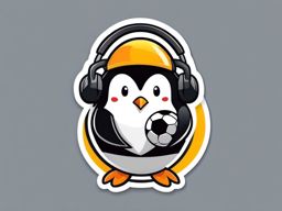 Penguin Footballer Sticker - A penguin dressed as a football player, ready to score. ,vector color sticker art,minimal