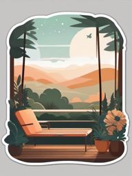 Hazy Afternoon Sticker - Experience the dreamy and hazy atmosphere of a lazy afternoon with this soft sticker, , sticker vector art, minimalist design