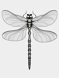 Elegant Dragonfly Tattoo - Sophisticated and stylish tattoo showcasing an elegant dragonfly.  simple color tattoo,minimalist,white background