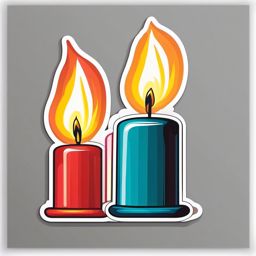 Candle Sticker - Burning candle for ambiance, ,vector color sticker art,minimal