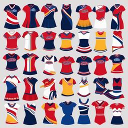 Cheer clipart - colorful cheerleading uniforms  