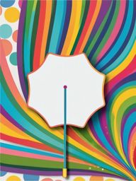 Rainbow umbrella sticker, Colorful , sticker vector art, minimalist design